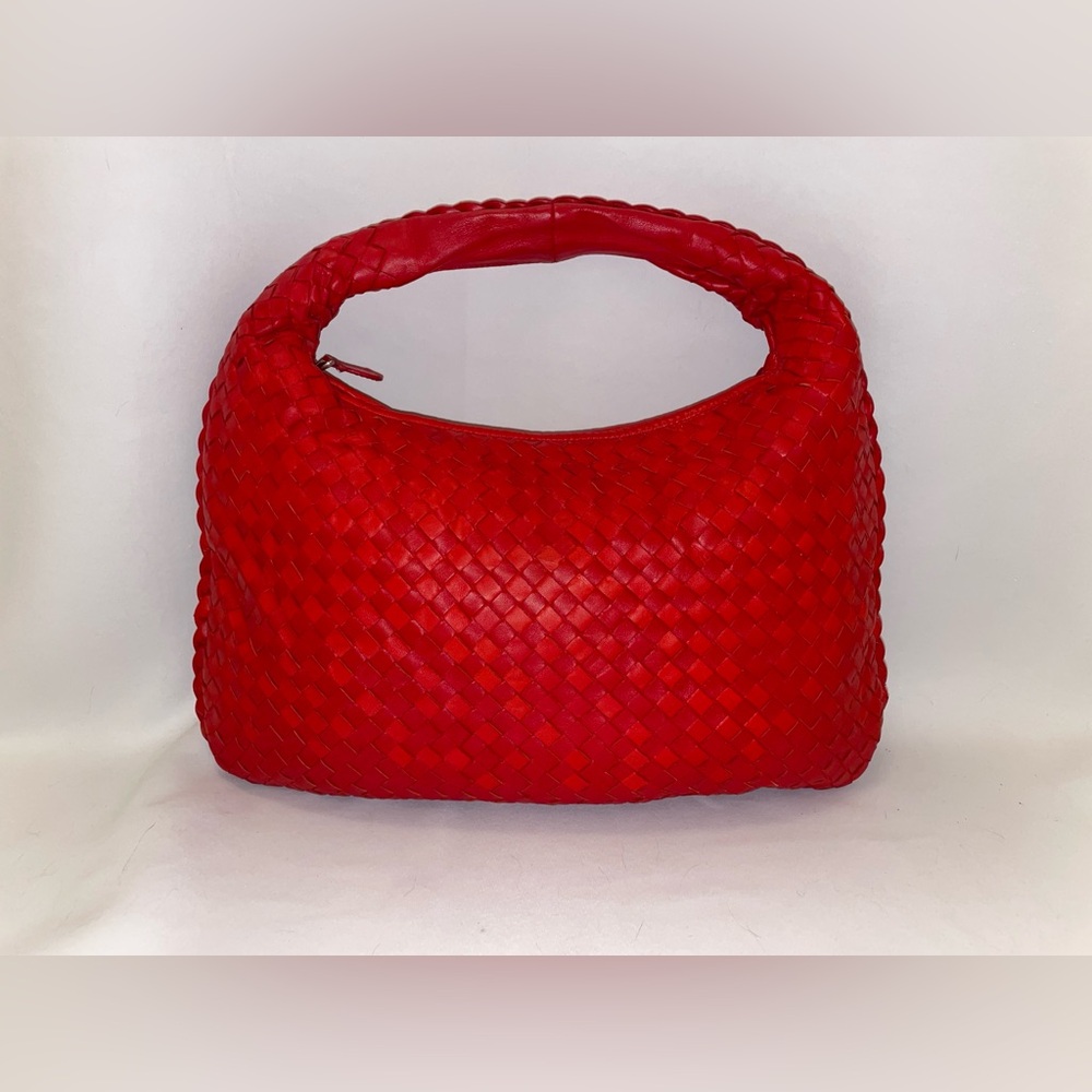Bottega Veneta Red Intrecciato Hobo Bag
